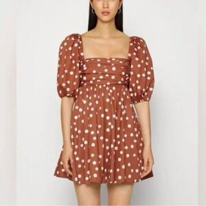 NWT Abercrombie Polka Dot Puff Sleeve Dress